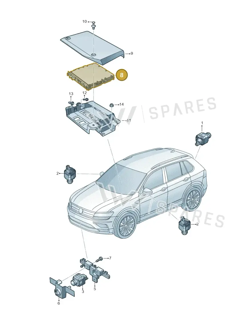 5WA907556D — SEAT Formentor TSI CUPRA (2020-) diagram 585907010, position 8