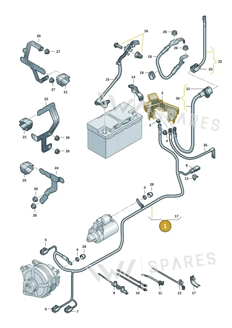 5WA971230DN — Volkswagen Golf (2019-2025) diagram 5h0971002, position 1