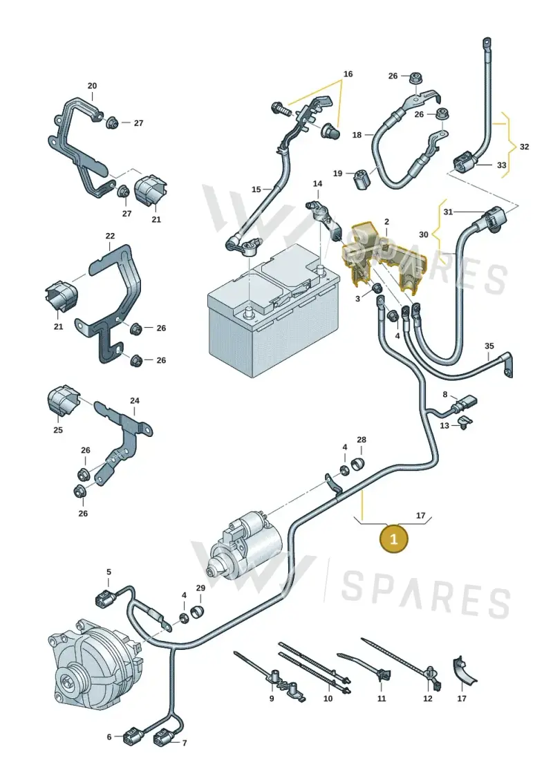 5WA971230DP — Volkswagen Golf (2019-2025) diagram 5h0971002, position 1