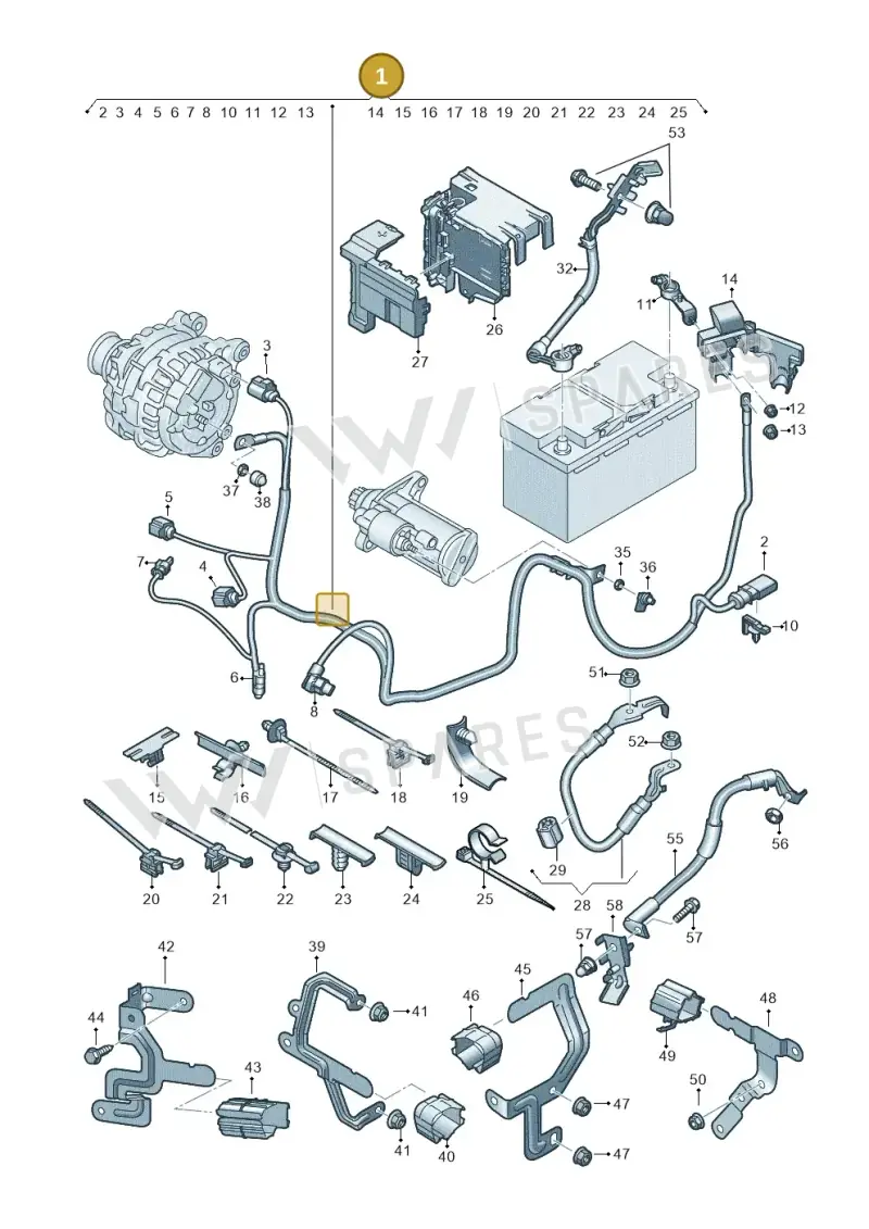 5WA971230EH — Audi A3 Sportback (2019-2025) diagram 596972000, position 1