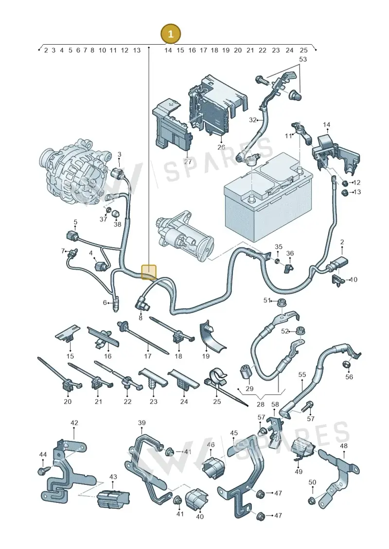 5WA971230EM — Audi A3 Sportback (2019-2025) diagram 596972000, position 1