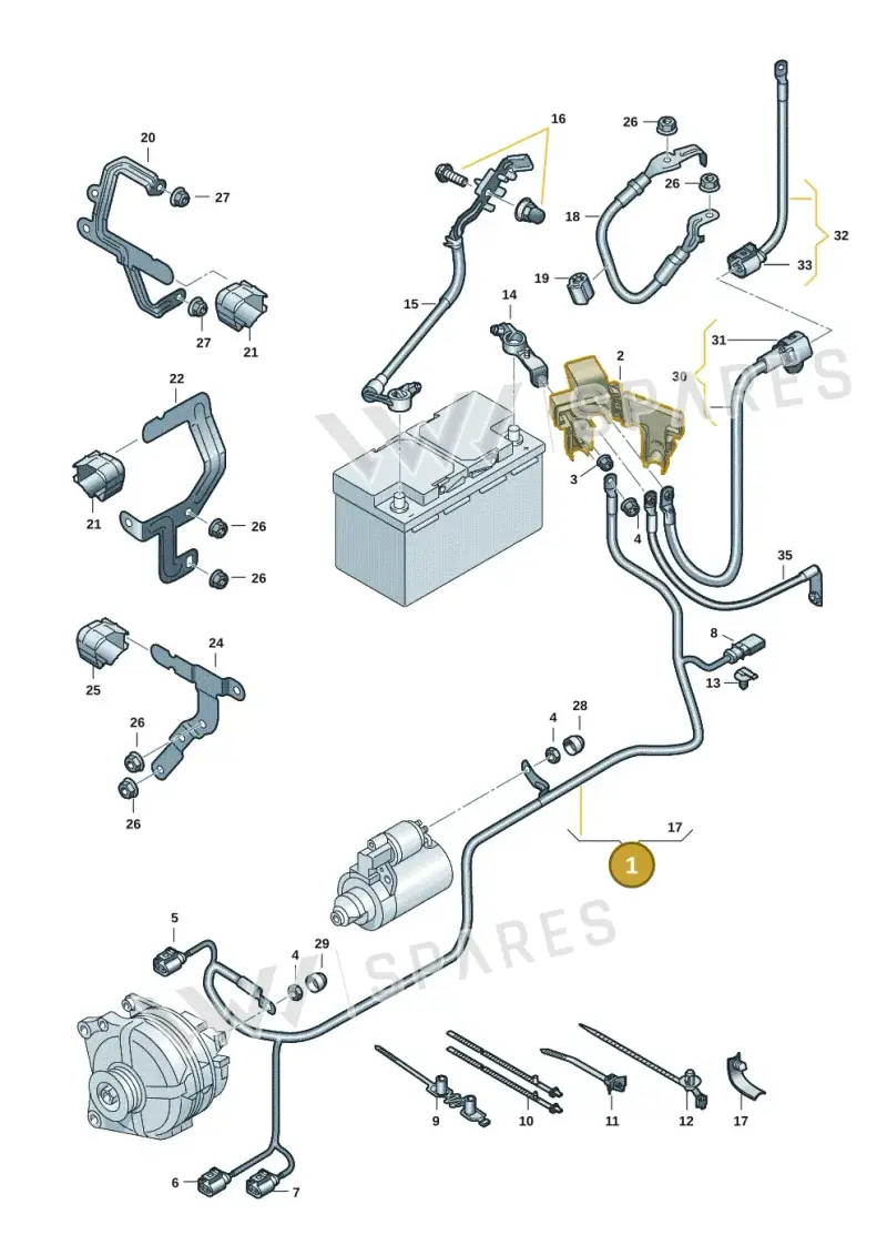 5WA971230EP — Volkswagen Golf (2019-2025) diagram 5h0971002, position 1