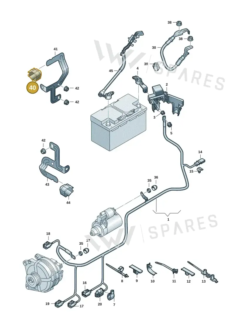 5WA971615E — Volkswagen Passat Estate (2023-2025) diagram 3j0971100, position 40