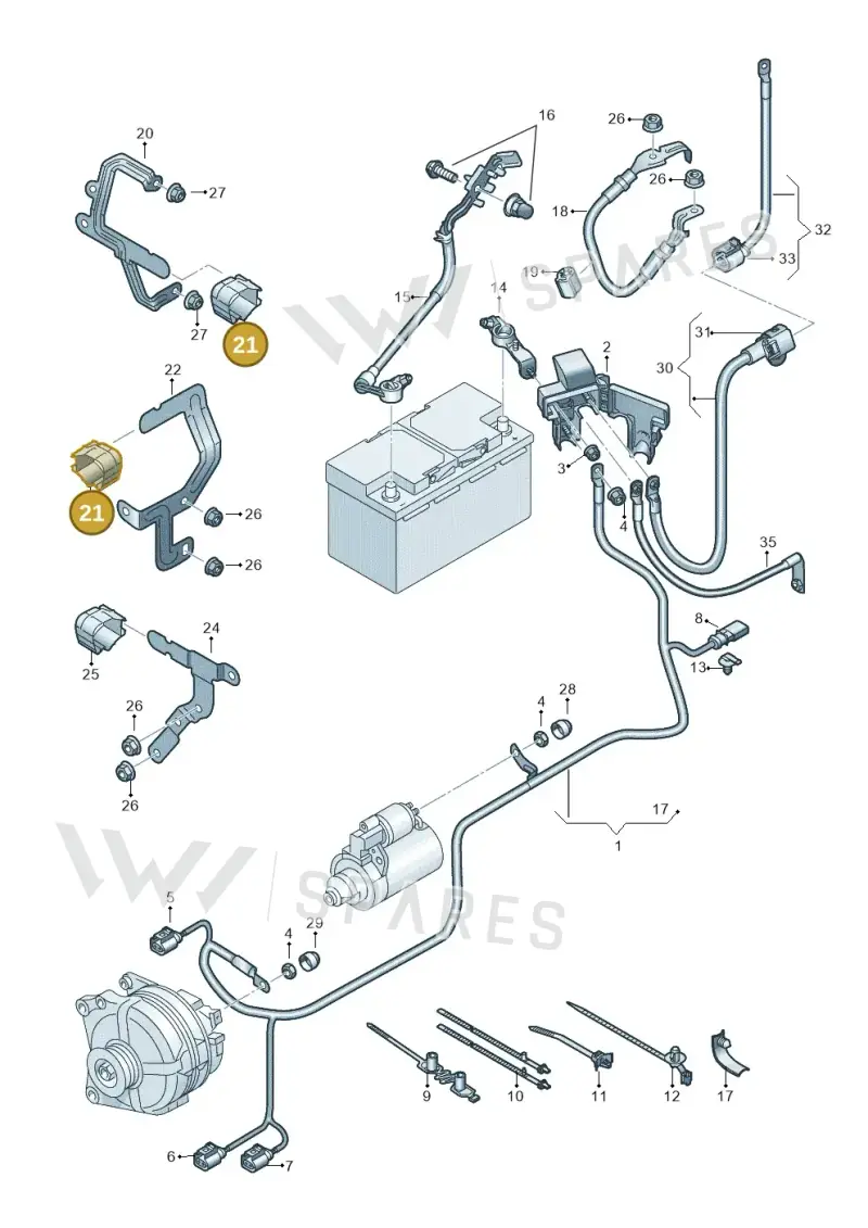 5WA971615E — SEAT Leon (2019-) diagram 5h0971002, position 21