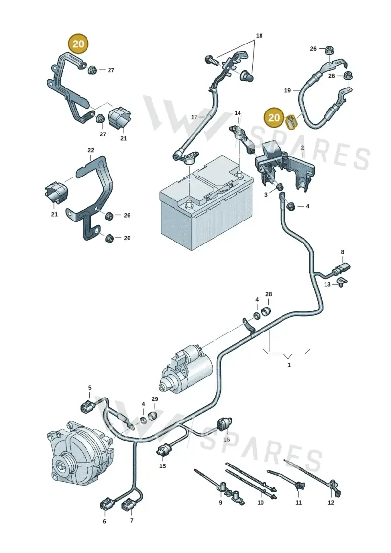 5WA971858A — Volkswagen Caddy Maxi (2020-2025) diagram 2ka971002, position 20