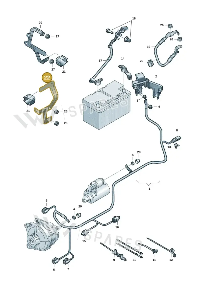 5WA971858F — Volkswagen Caddy Maxi (2020-2025) diagram 2ka971002, position 22