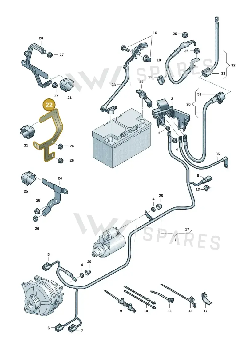 5WA971858F — Skoda Octavia (2019-2022) diagram 5h0971002, position 22