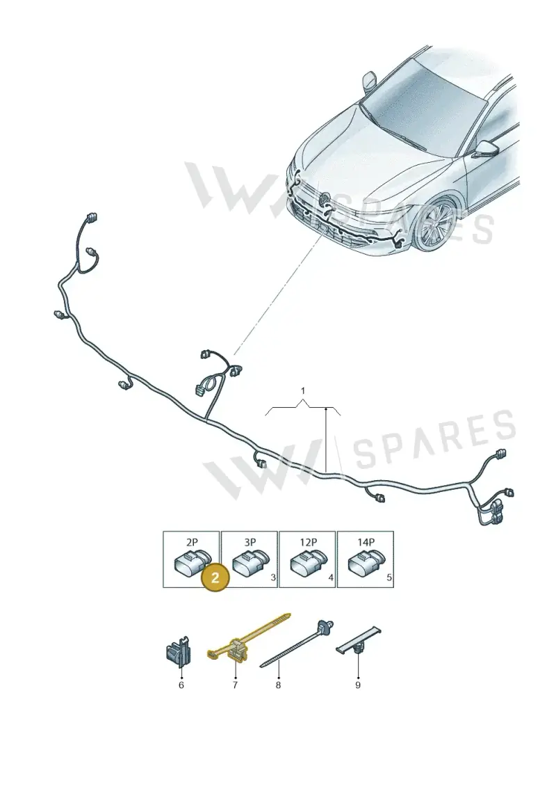 5WA972575D — Volkswagen Passat Estate (2023-2025) diagram 3j0971000, position 2