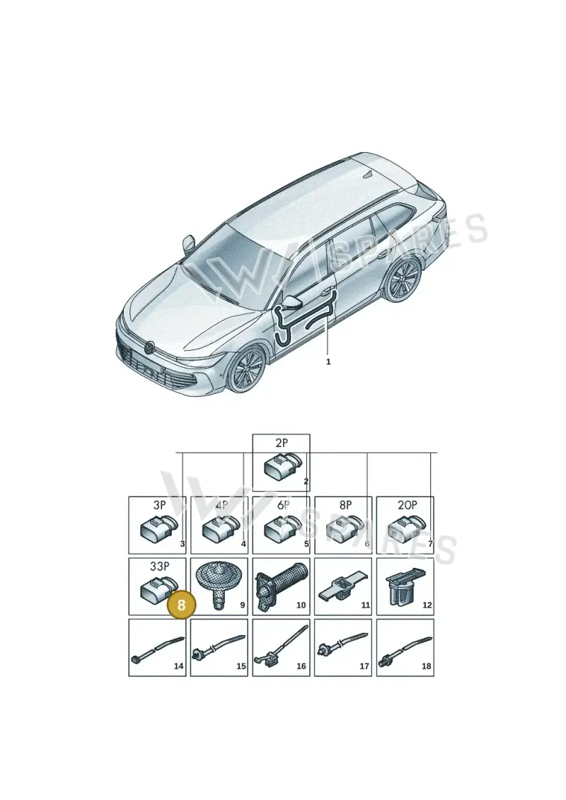 5WA972702 — Skoda Superb Combi (2023-2024) diagram 3j0972300, position 8