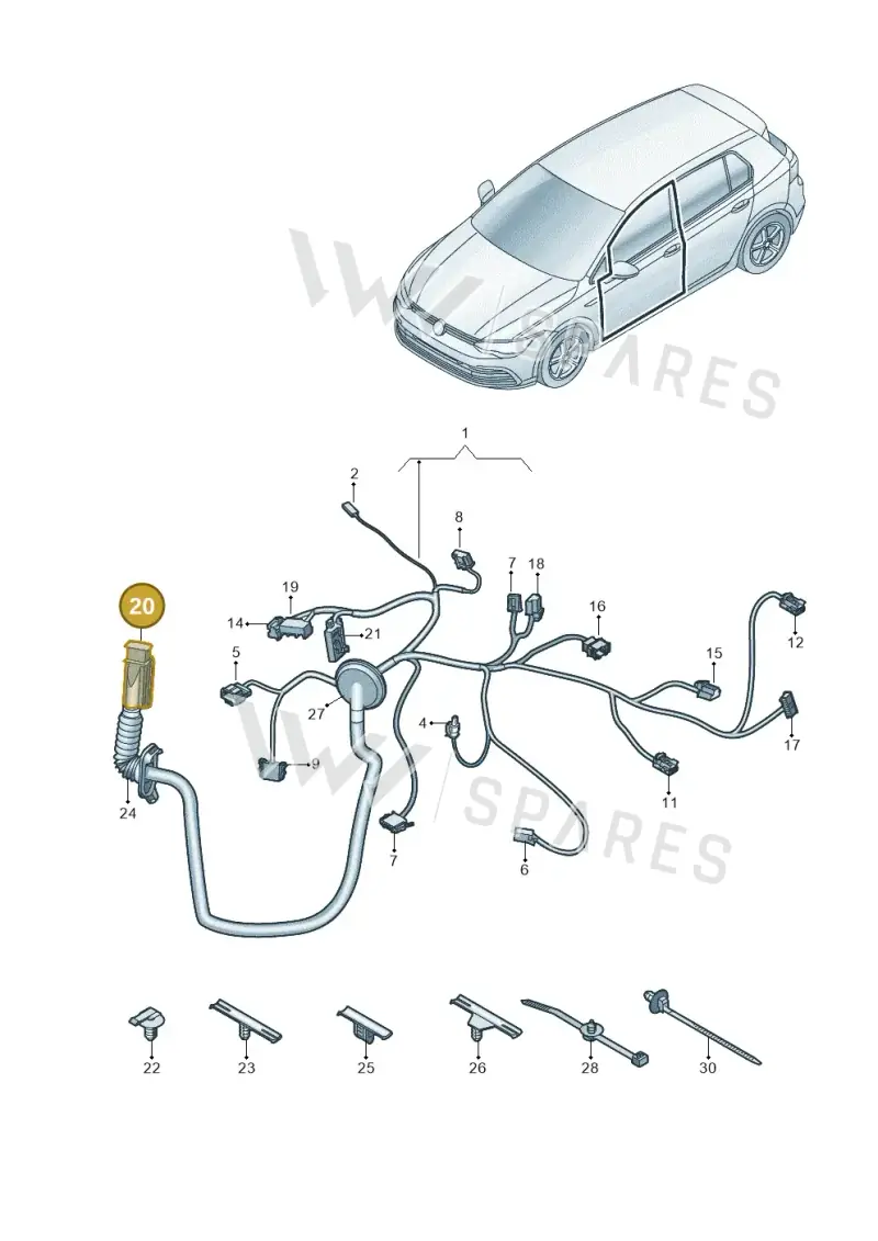 5WA972702 — Skoda Octavia (2019-2022) diagram 5h0972033, position 20
