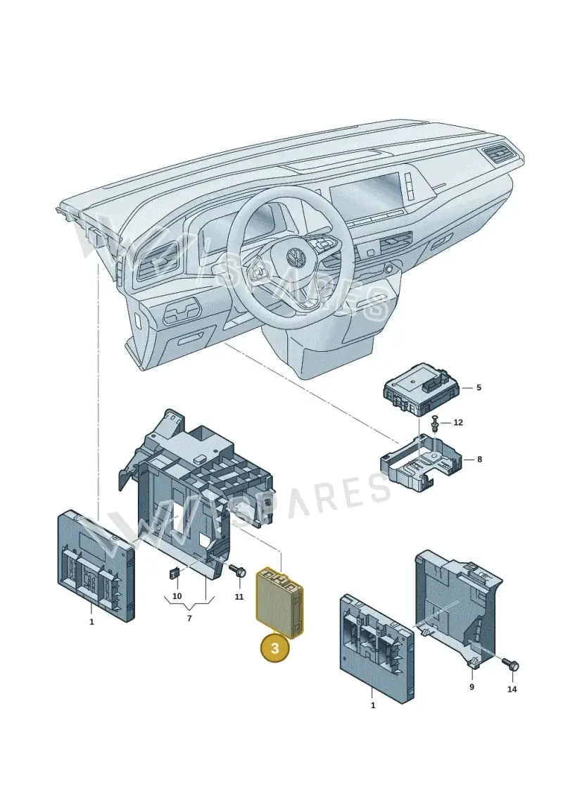 5WB907530C — Volkswagen Multivan (2021-2025) diagram 7t0937500, position 3