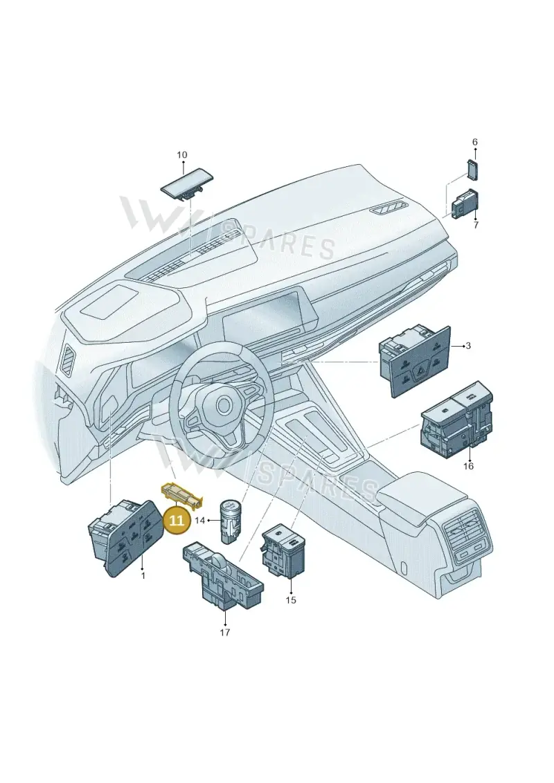 5WD907527A — Volkswagen B-Main SUV (2022-) diagram 5h0941050, position 11