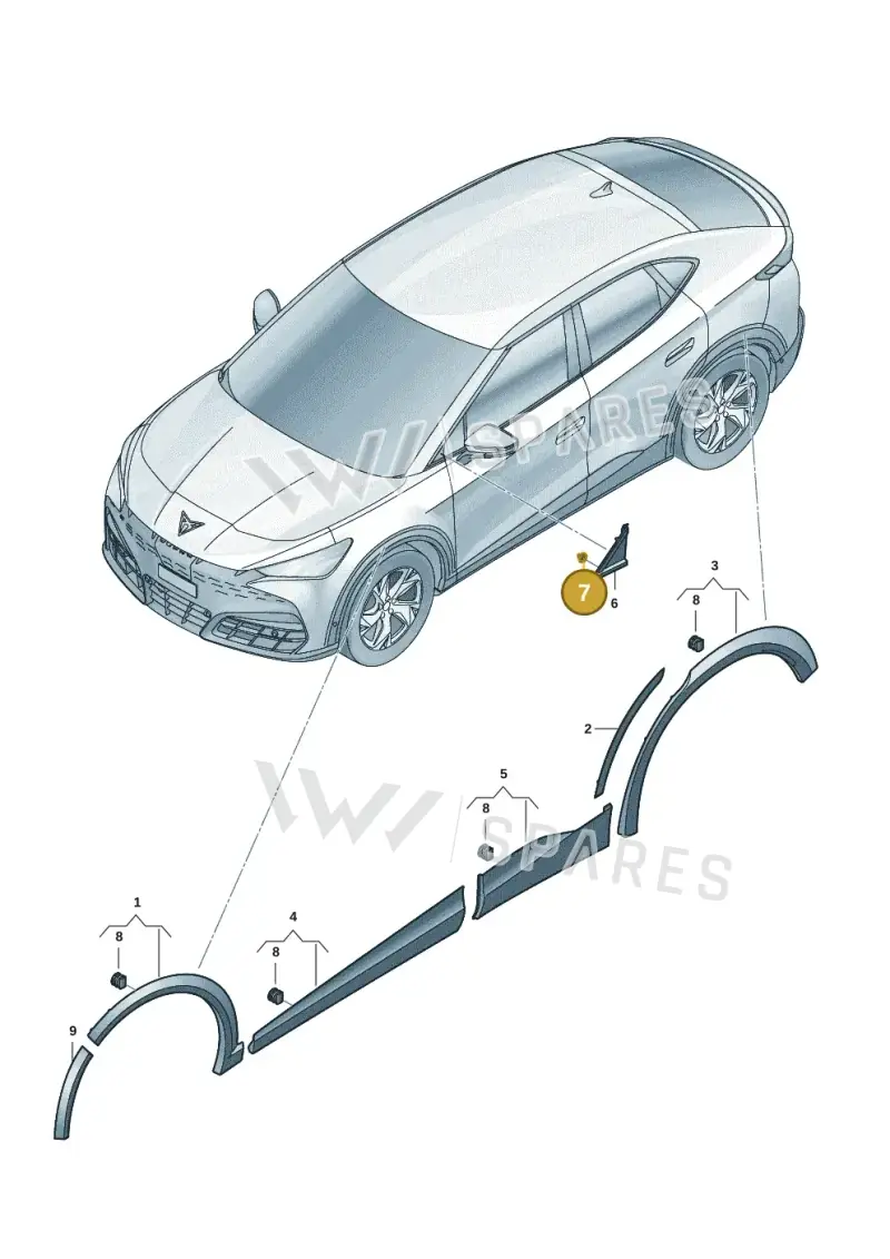 5Z0853695 — SEAT Tavascan Cupra (2023-) diagram 20h853030, position 7