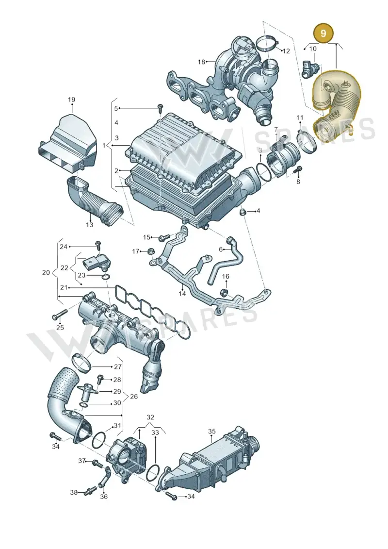 6C0129654E — SEAT Ibiza Stylance (2015-) diagram 773129000, position 9