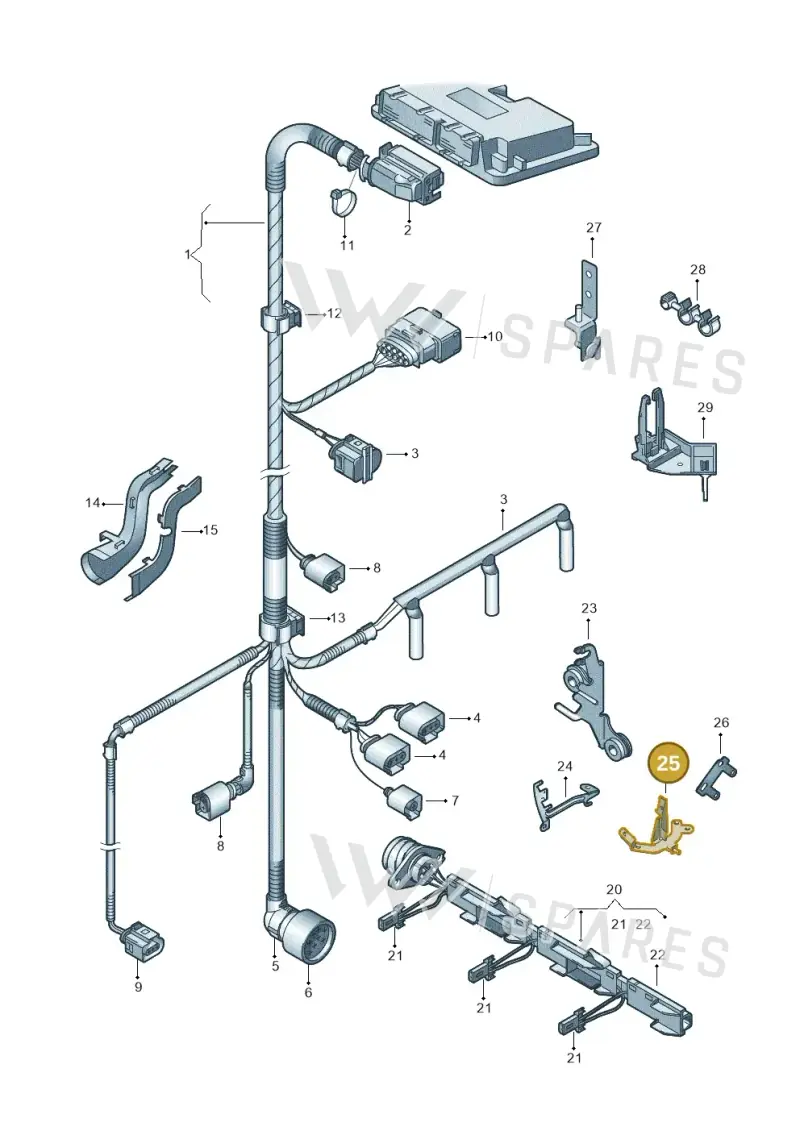 6E0971501B — SEAT Ibiza Reference (2012-2012) diagram 253971300, position 25