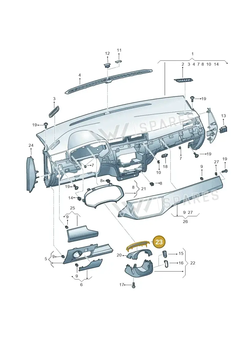 6F0858349C82V — SEAT Arona (2017-) diagram 835857100, position 23