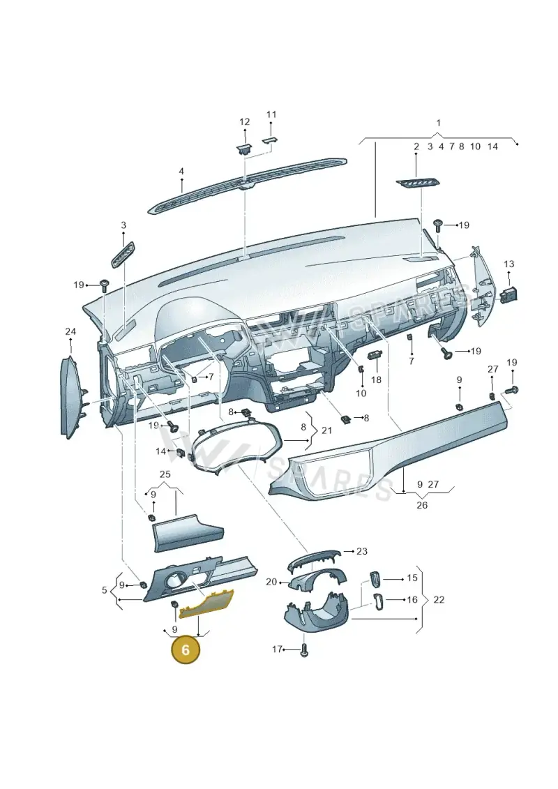 6F2857504C82V — SEAT Arona (2017-) diagram 835857100, position 6