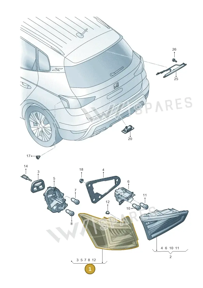 6F9945096B — SEAT Arona FR (2017-) diagram 471945100, position 1