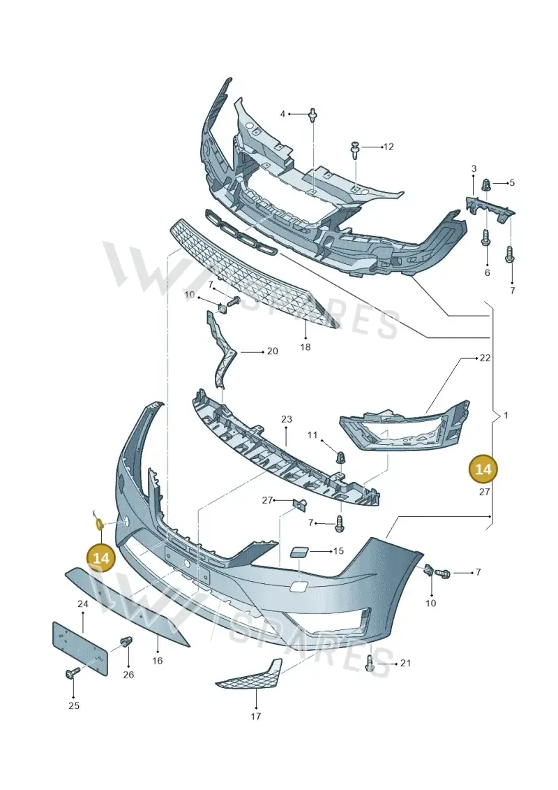 6J0807241DGRU — SEAT Ibiza Stylance (2015-) diagram 743807200, position 14