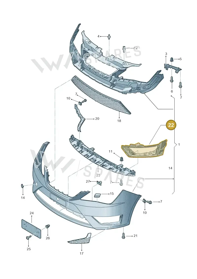 6J0807350 — SEAT Ibiza Stylance (2015-) diagram 743807100, position 22