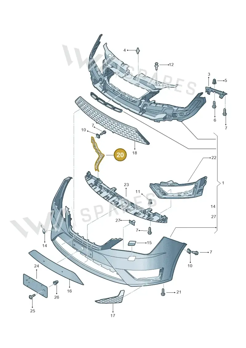 6J0807479A — SEAT Ibiza Stylance (2015-) diagram 743807200, position 20