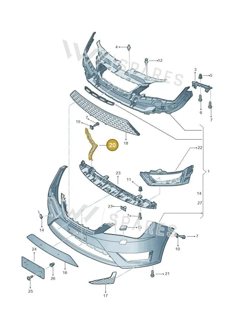 6J0807480A — SEAT Ibiza Stylance (2015-) diagram 743807200, position 20