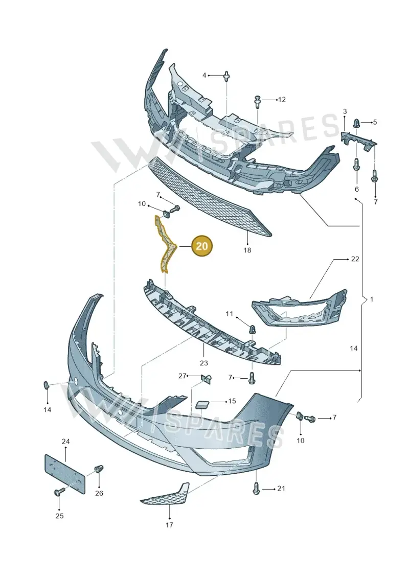 6J0807480A — SEAT Ibiza Stylance (2015-) diagram 743807100, position 20