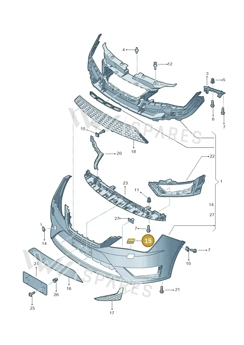 6J0807754BGRU — SEAT Ibiza Stylance (2015-) diagram 743807200, position 15