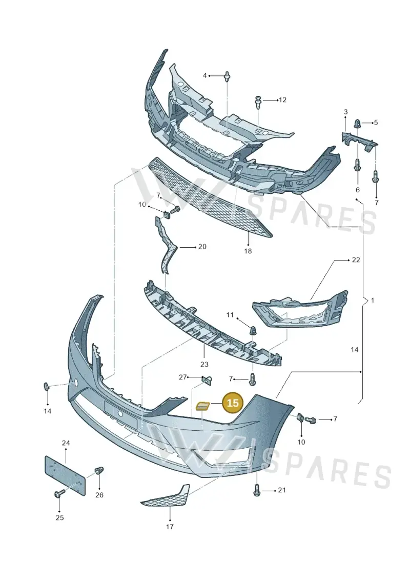 6J0807754BGRU — SEAT Ibiza Stylance (2015-) diagram 743807100, position 15