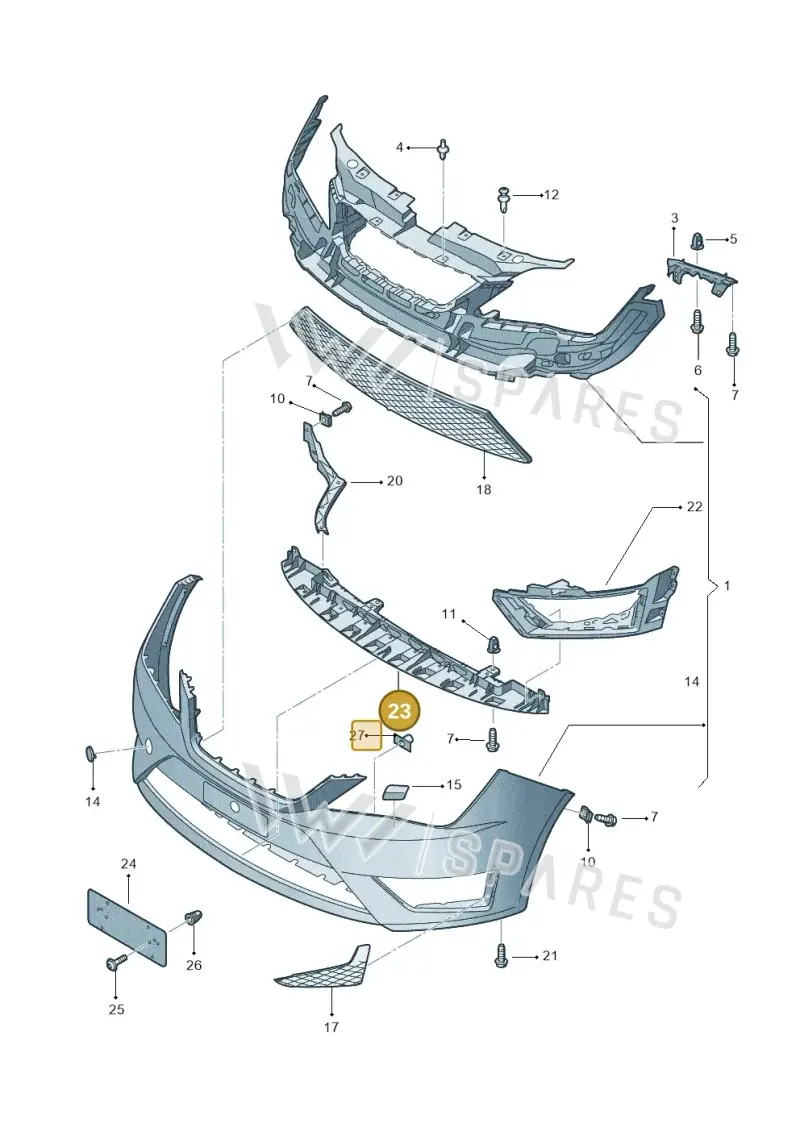 6J0807929C — SEAT Ibiza Reference (2012-2012) diagram 743807100, position 23