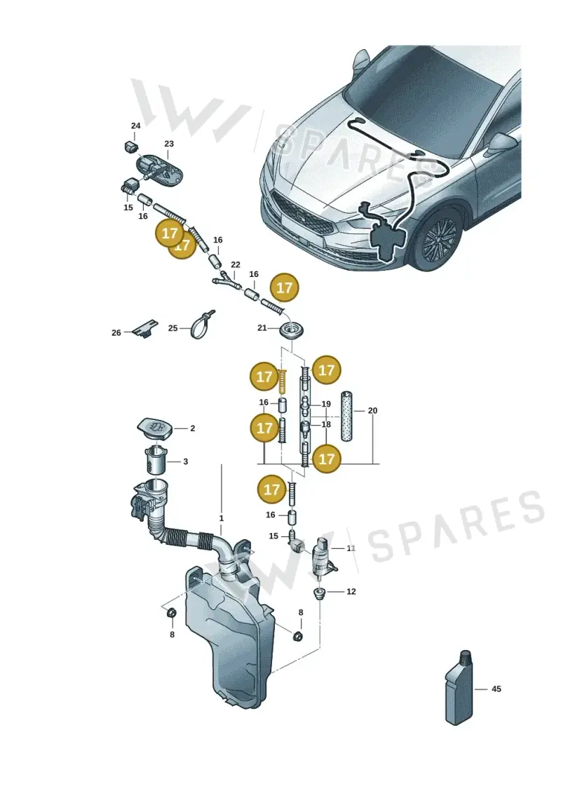 6J0955751B — SEAT Formentor TSI CUPRA (2020-) diagram 5fn955010, position 17