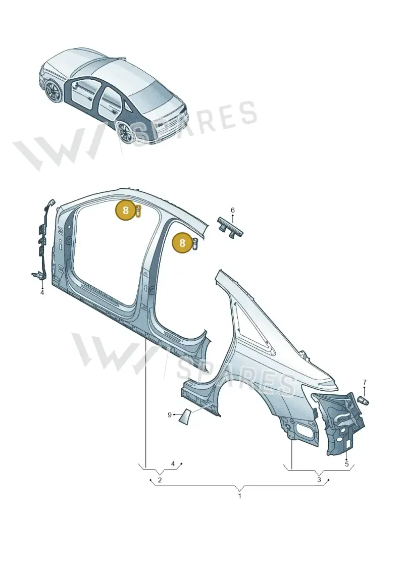 6L0809864A — Audi A6 (2018-2025) diagram 430809050, position 8