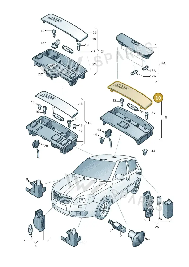 6L0947125 — Skoda Fabia Scout (2010-2014) diagram 608947000, position 10
