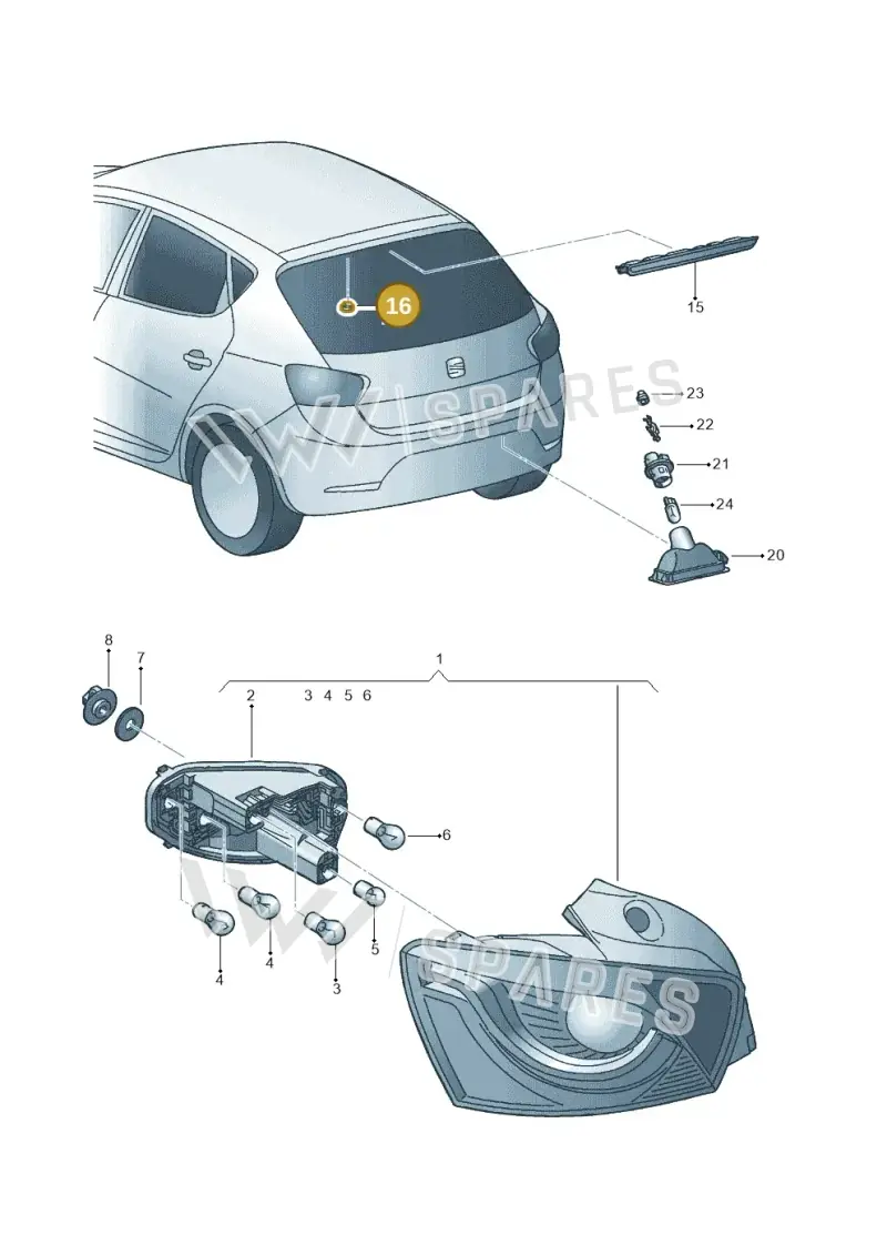 6L0955440A9B9 — SEAT Ibiza (2015-) diagram 639945000, position 16