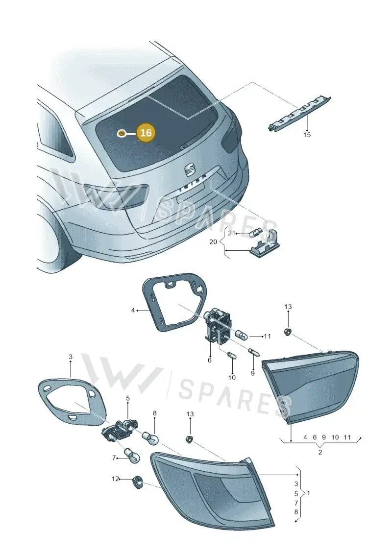 6L0955440A9B9 — SEAT Ibiza (2015-) diagram 639945100, position 16