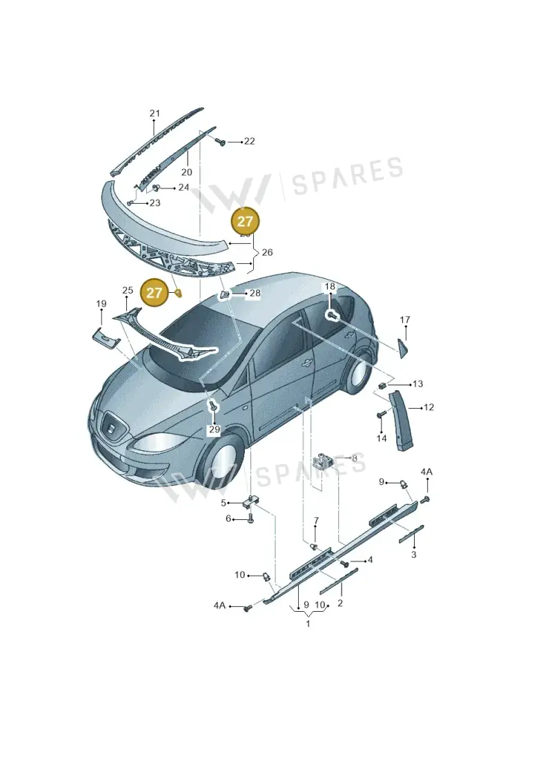 6L6853575A — SEAT Altea XL (2013-) diagram 418853000, position 27