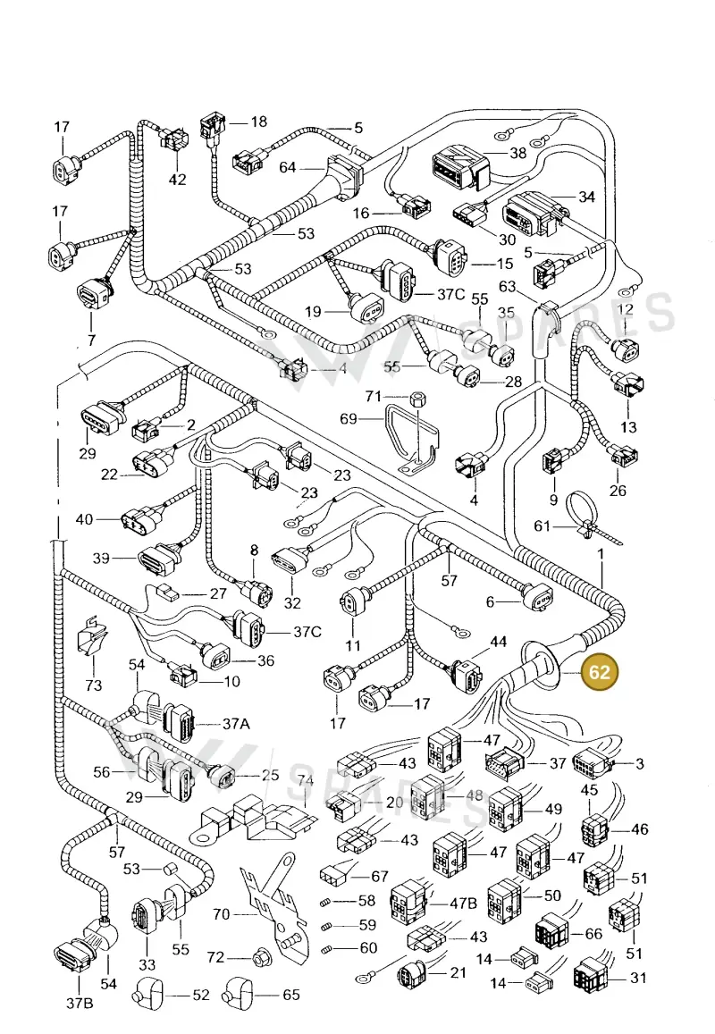 6N0971915B — SEAT CORDOBA/VARIO (1999-2002) diagram 238971600, position 62