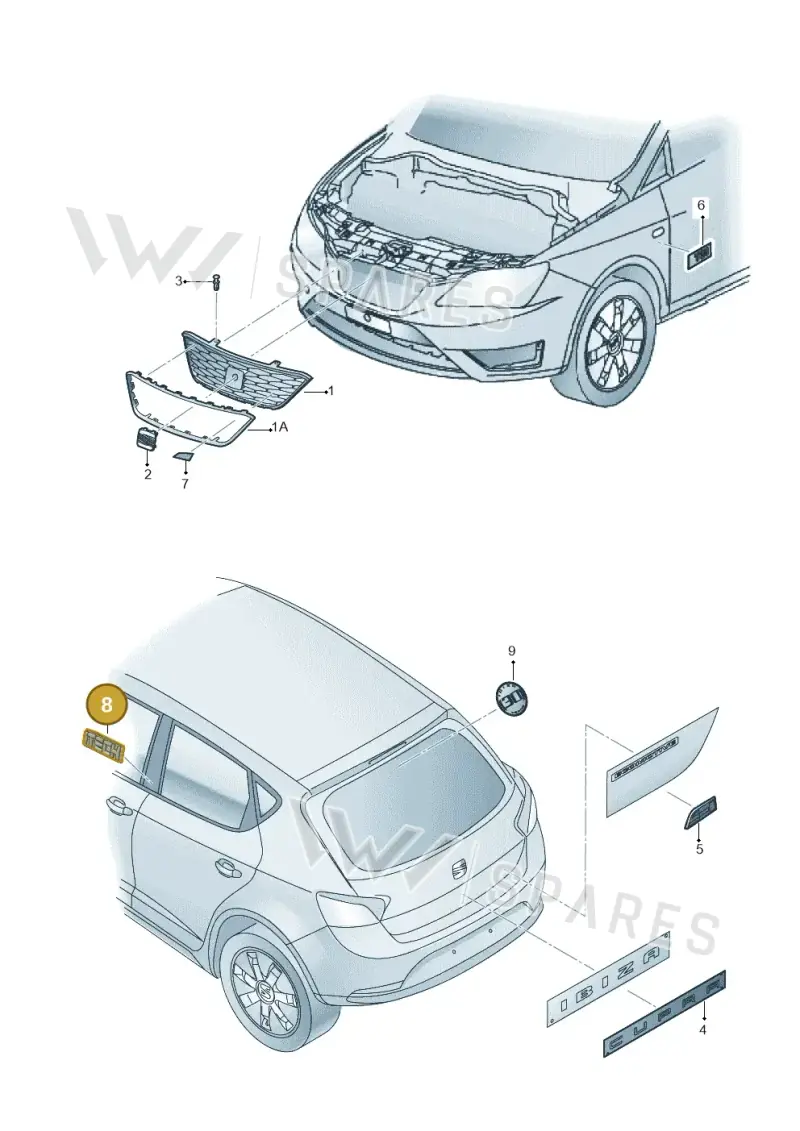 6P0853675CDPJ — SEAT Ibiza (2015-) diagram 743853310, position 8