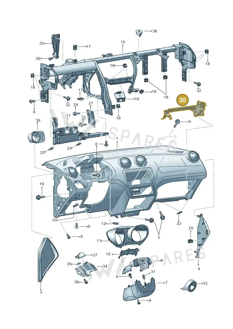 6P2857022A — SEAT Ibiza (2015-) diagram 879857000, position 30