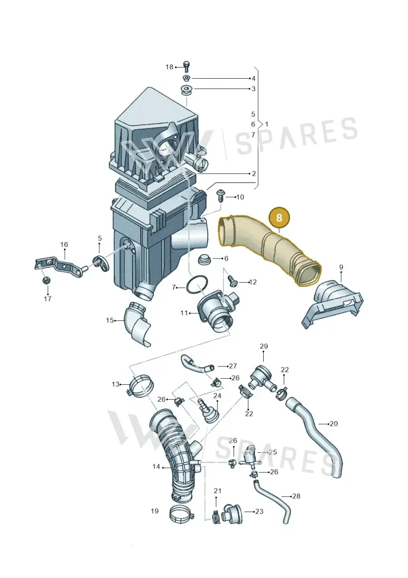 6Q0129618G — SEAT IBIZA                  06> (2005-) diagram 254129150, position 8
