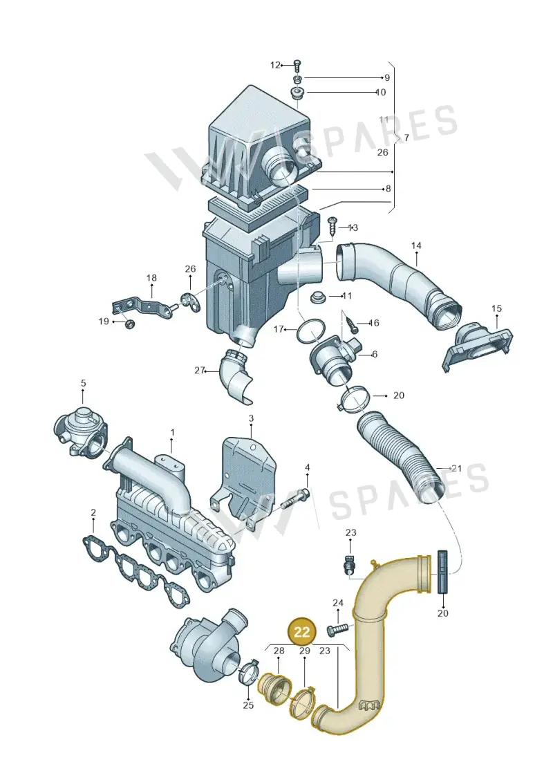 6Q0129654AE — SEAT IBIZA (2001-2005) diagram 253129300, position 22