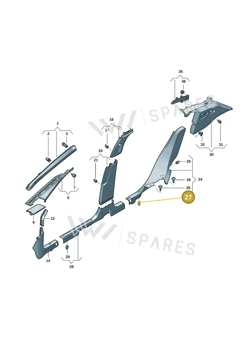 6Q0853147 — SEAT EBoost CUPRA (2021-) diagram 10s867070, position 27