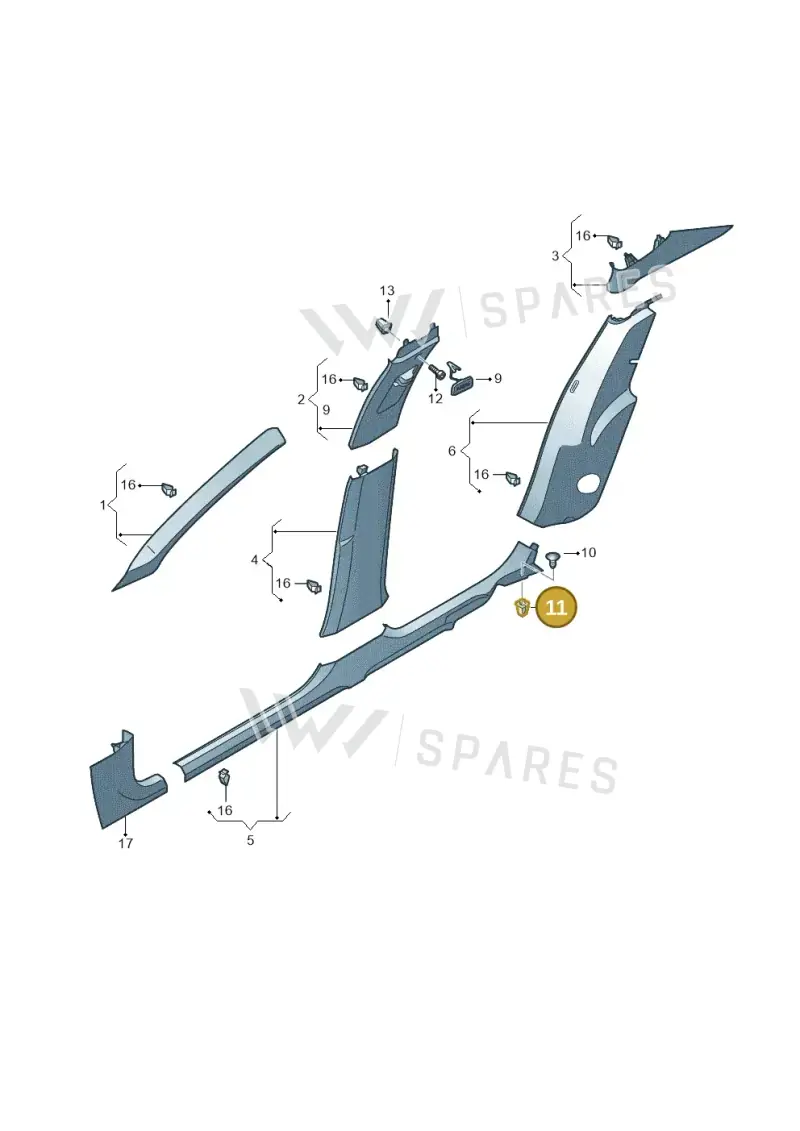 6Q0867334 — SEAT Toledo Reference (2015-2019) diagram 885867650, position 11
