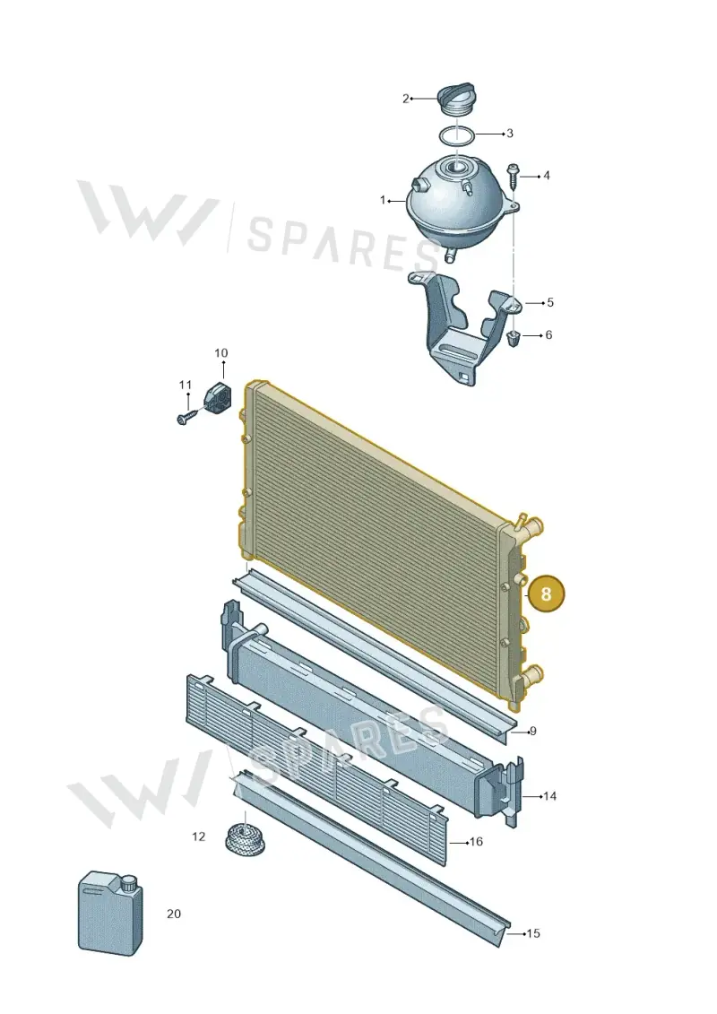 6R0121253A — SEAT Ibiza Stylance (2015-) diagram 747121780, position 8