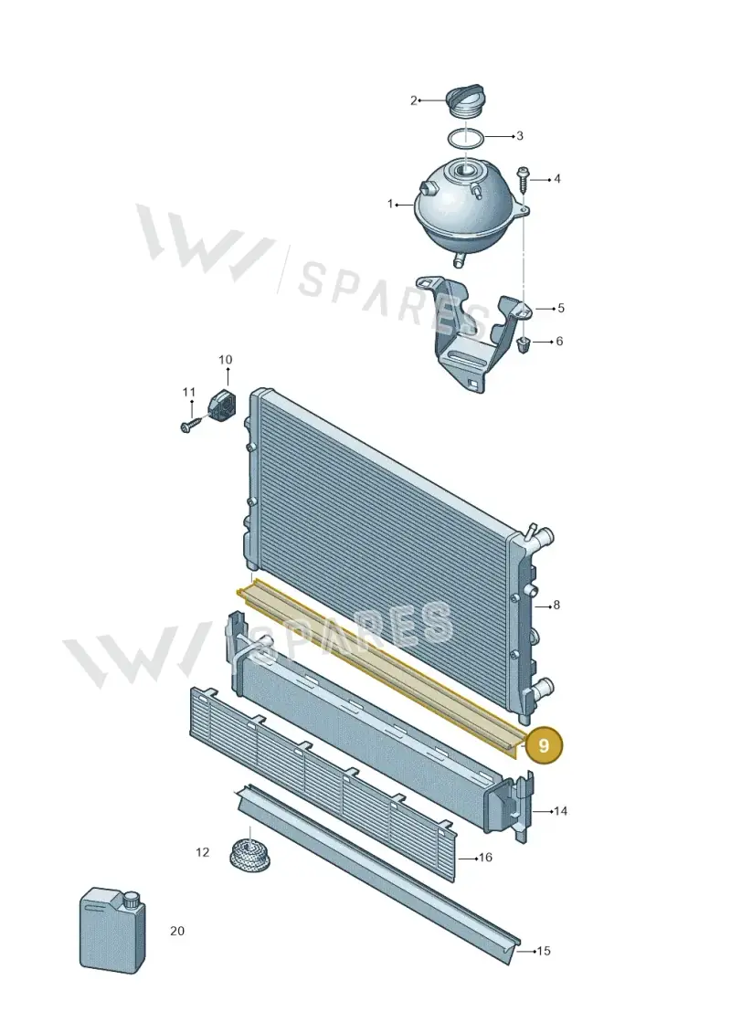 6R0121345B — SEAT Ibiza Stylance (2015-) diagram 747121780, position 9
