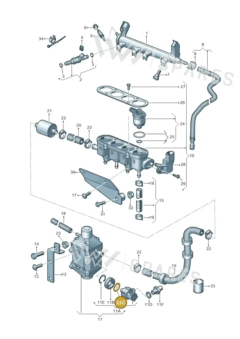 6R0133696 — SEAT Altea XL Reference (2010-2013) diagram 649133420, position 11C