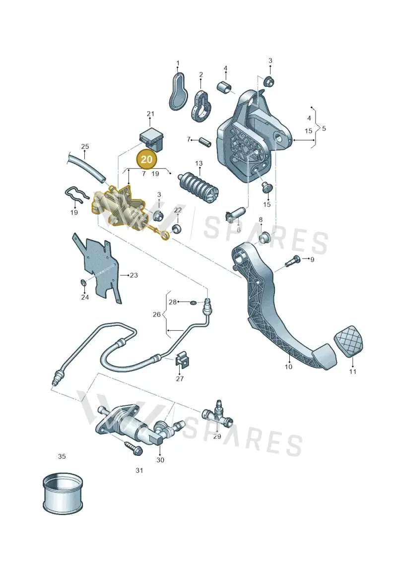 6R0721405D — SEAT Toledo Reference (2012-2015) diagram 773721250, position 20