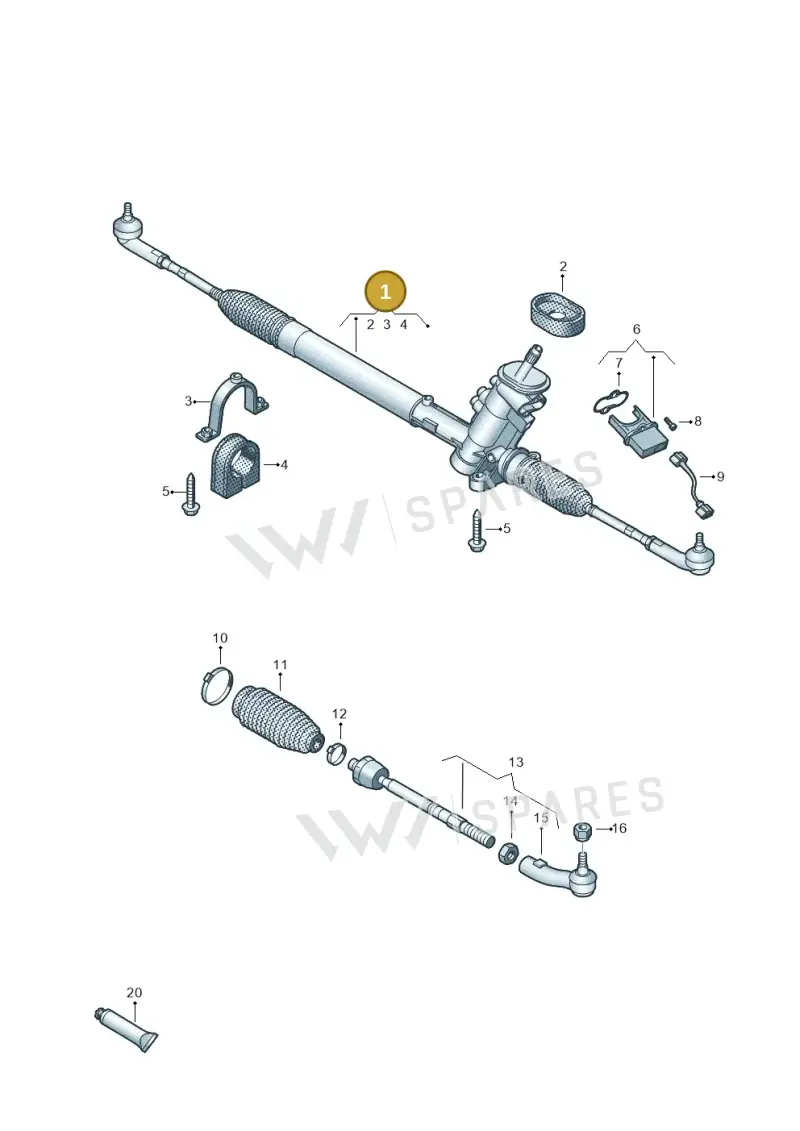 6R1423055DX — Volkswagen Polo (2012-2014) diagram 672423500, position 1