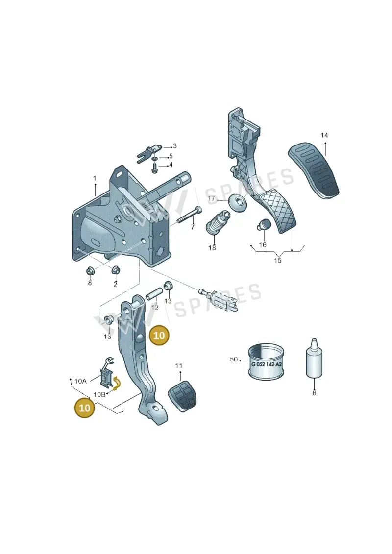 6R1723141 — Volkswagen Crossfox (2009-2014) diagram 225721600, position 10