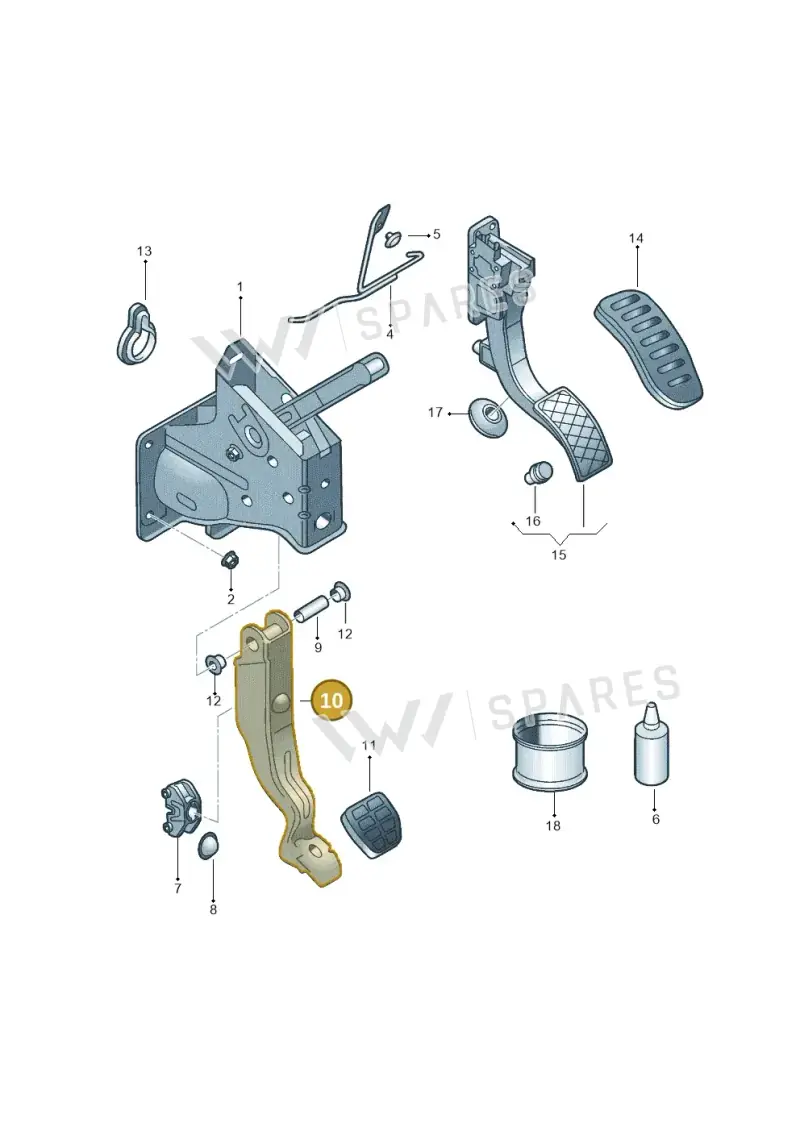6R1723141 — Volkswagen Spacefox (2014-2019) diagram 558721600, position 10